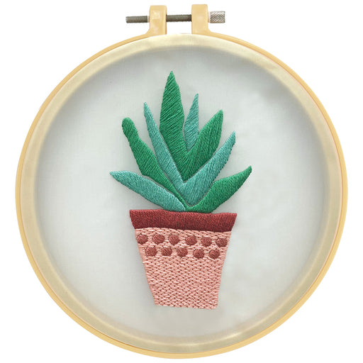 Make It  Embroidery Kit - Flower Pot - 11.5 x 7.1 cm