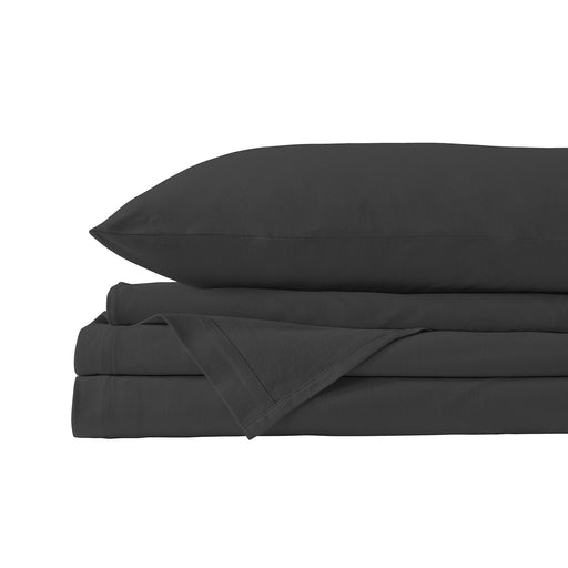Royal Comfort Jersey Cotton Quilt Cover Set-Queen - Charcoal Marle
