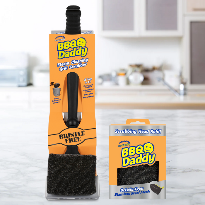 Scrub Daddy Bbq grill brush head refill bristle steam cleaning