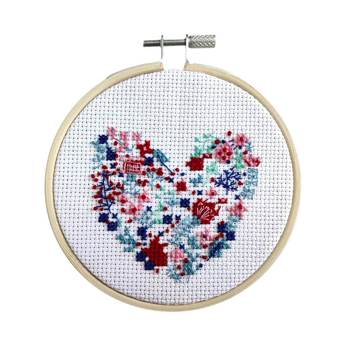 Make It Cross Stitch Kit 4 inch Round - Flower Heart — Better