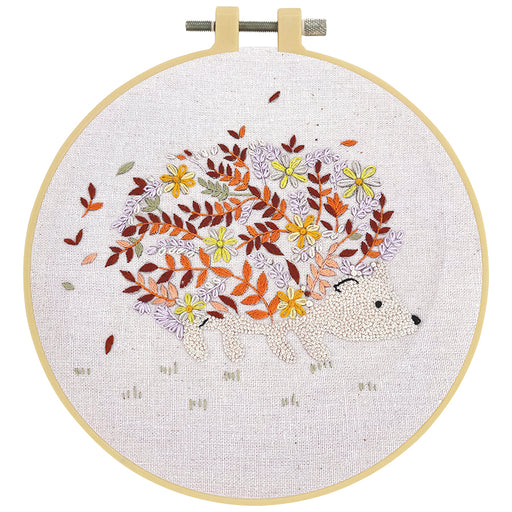 Make It  Embroidery Kit - Floral Hedgehog - 12.3 x 10.9 cm