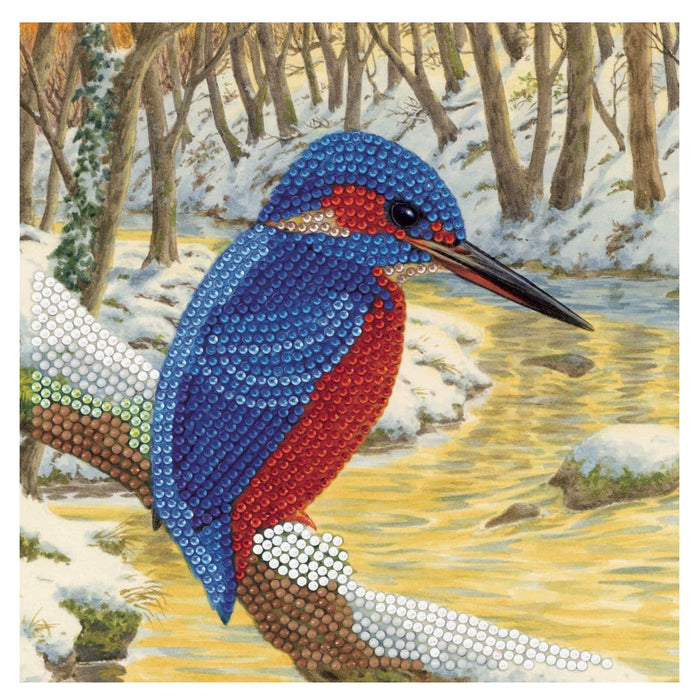 Craft Buddy Crystal Card Kit Kingfisher 18 x 18cm