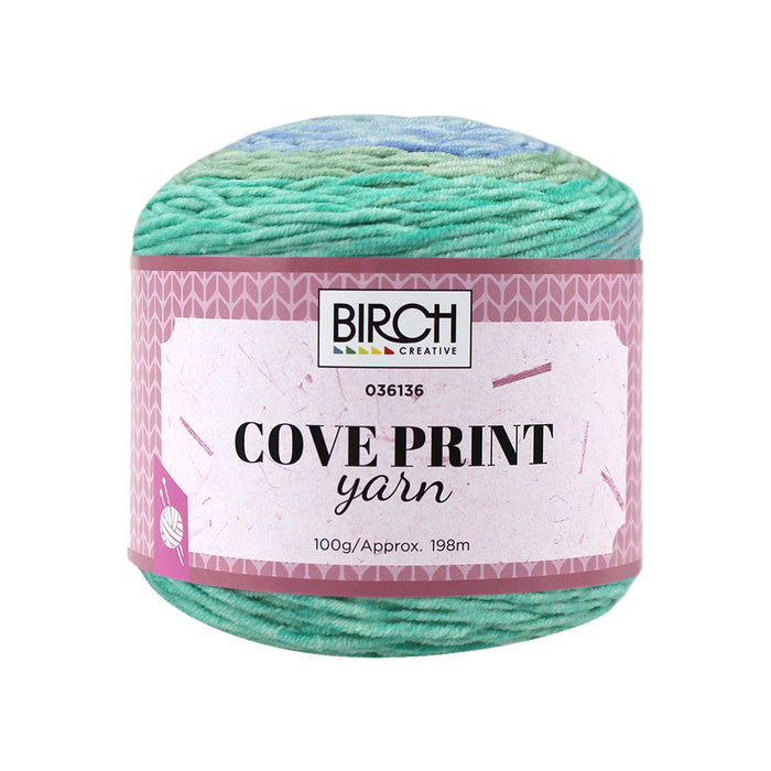 10-Ball Pack Birch Cove Print Yarn 100g in Splash
