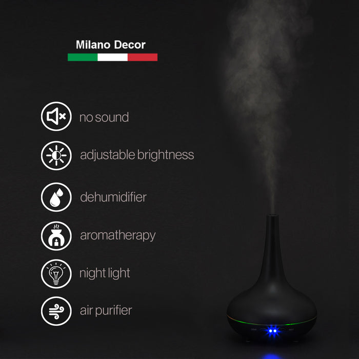 Milano Decor Ultrasonic Aroma Diffuser - Black