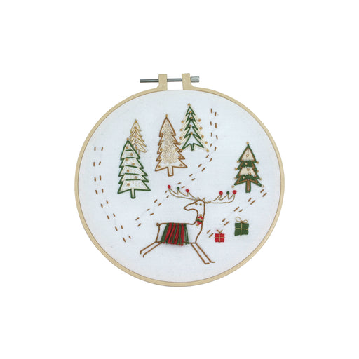 DIY Christmas Embroidery Hoop Kit- Christmas Reindeer 20.5cm