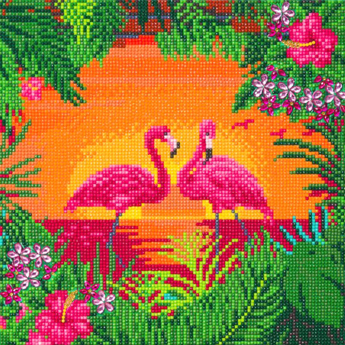 Craft Buddy Crystal Art Kit Fancy Flamingoes