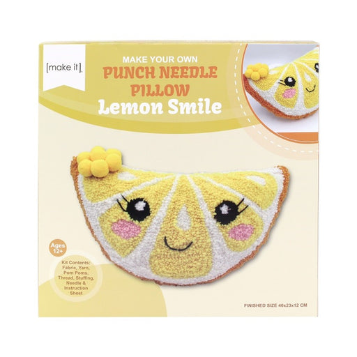DIY Punch Needle Pillow Kit- Lemon Smile 40 x 23 x 12 cm
