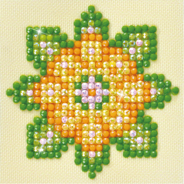 Diamond Dotz Flower Mandala Green & Orange