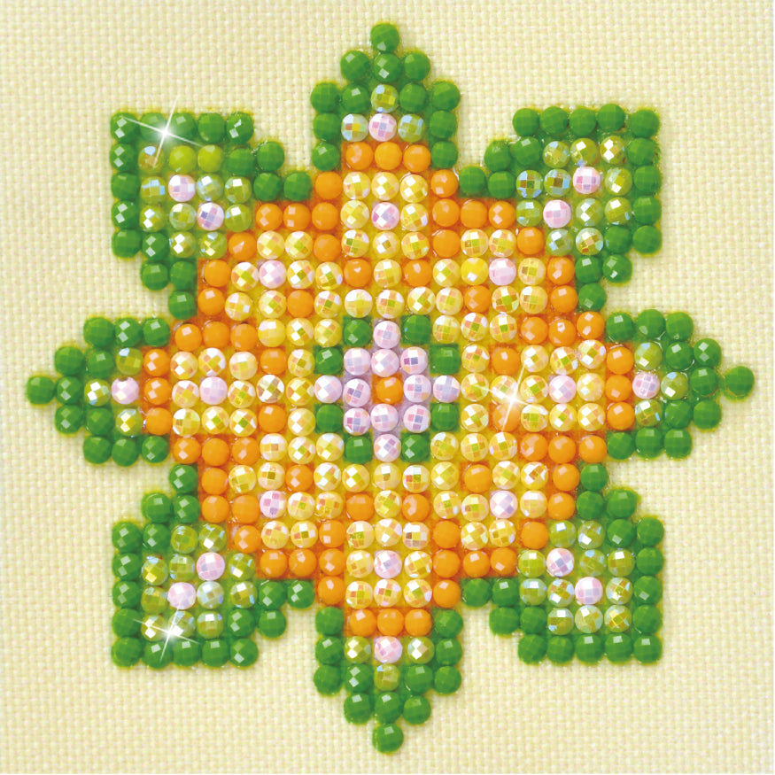 Diamond Dotz Flower Mandala Green & Orange