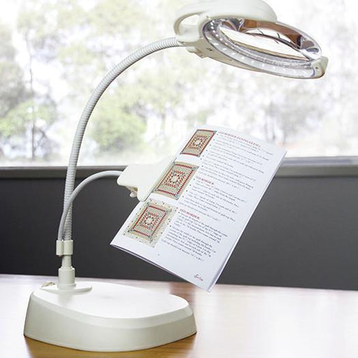 Led Rechargeable Lamp W Magnifier And Clip Arm